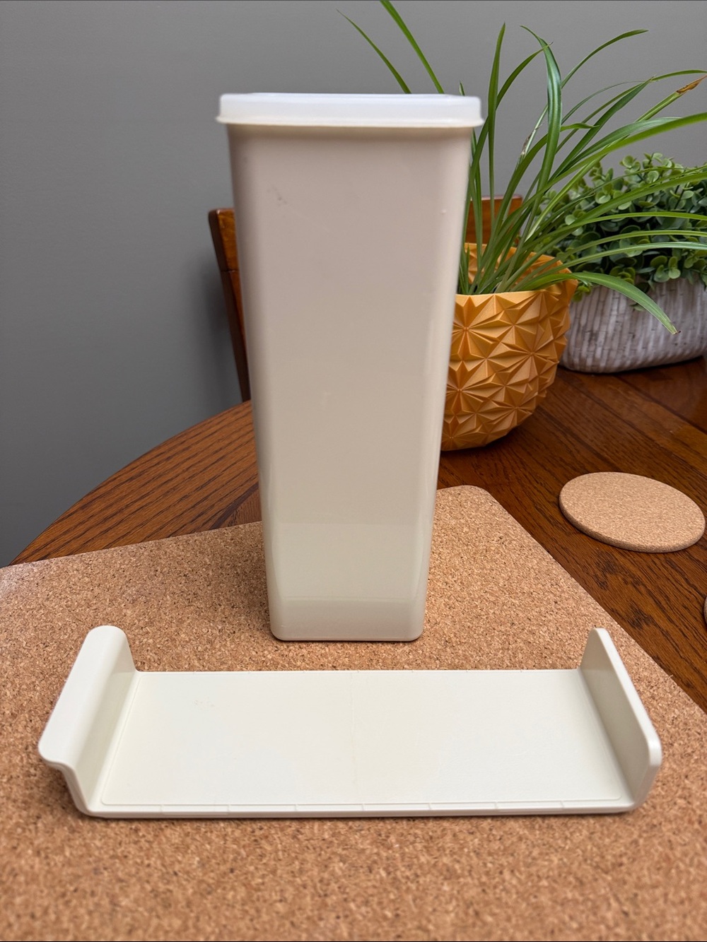 Vintage Tupperware Cheese & Cracker Keeper Tray & Lid 3-piece Set #1696-7